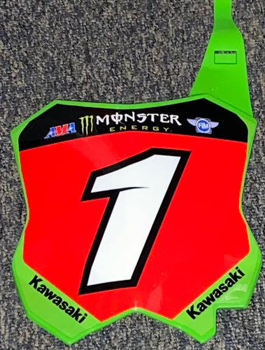 2021 Eli Tomac #1 Supercross Replica Front Number Plate - RED PLATE
