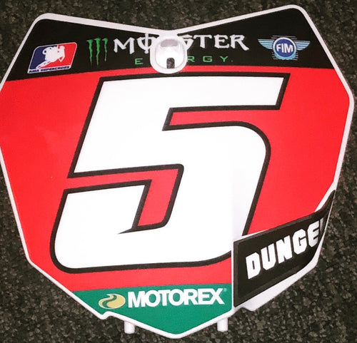 Ryan Dungey #5 KTM Replica Front Number plate - RED Plate