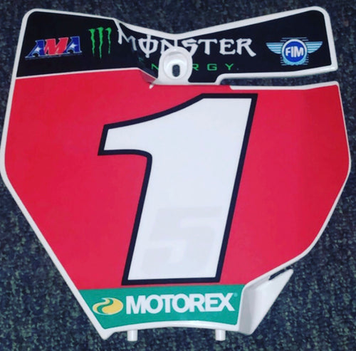 Ryan Dungey #1 KTM Replica Full Size Front Number Plate - RED PLATE