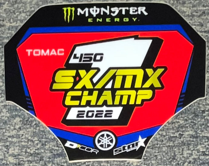 Eli Tomac 2022 SX/MX Champion Replica Front Number Plate Decal Only
