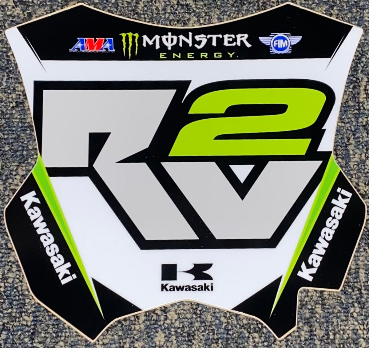 Ryan Villopoto RV2 Kawasaki Replica Front Number Plate Decal Only