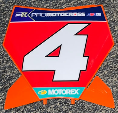 Chase Sexton #4 Red Bull KTM MX Replica Front Number Plate - Red Plate
