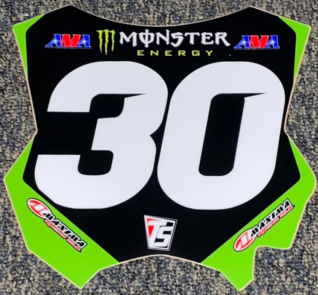 Jo Shimoda #30 Pro Circuit Kawasaki Replica Front Number Plate