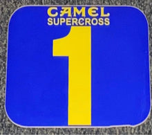 Load image into Gallery viewer, Jeremy McGrath Camel Supercross #1 Blue Plate Team Honda Replica Front Number Plate Decal Only