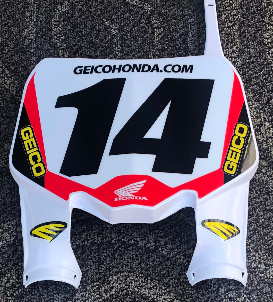 Kevin Windham #14 Geico Honda Replica Front Number plate