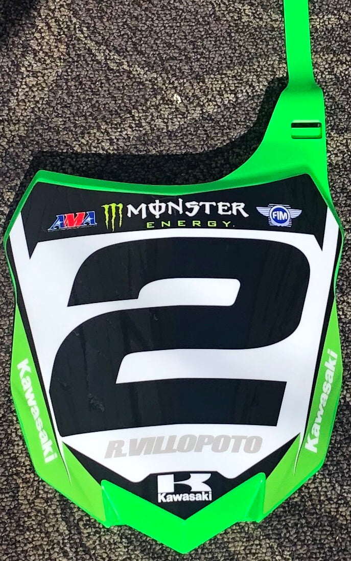 Ryan Villopoto #2 Kawasaki Replica Front Number plate