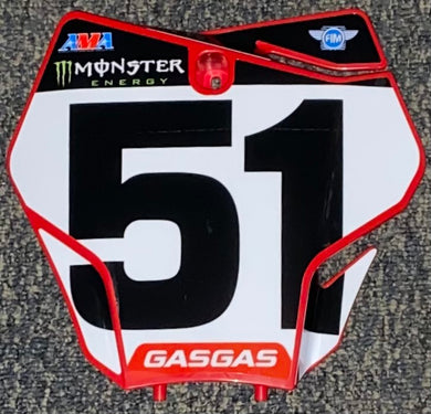 Justin Barcia #51 GasGas Replica Front Number Plate