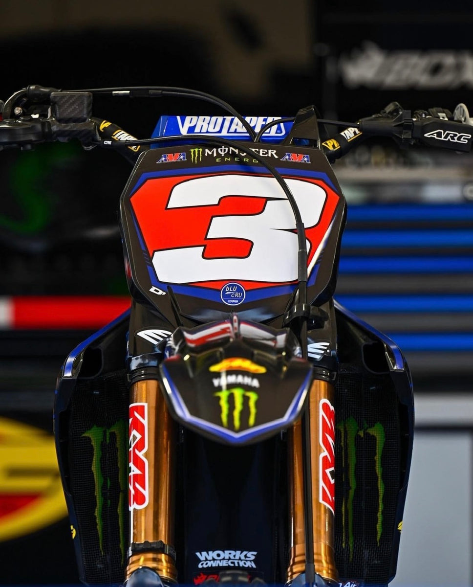 2022 Eli Tomac 3 Yamaha Supercross Replica Front Number Plate Red P Pro Number Plates