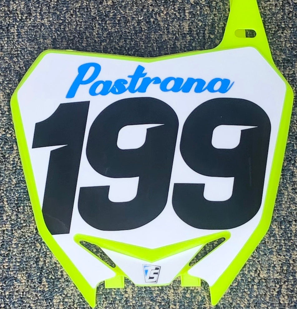 Travis Pastrana #199 RBSR Replica Front Number Plate, image size:952x989
