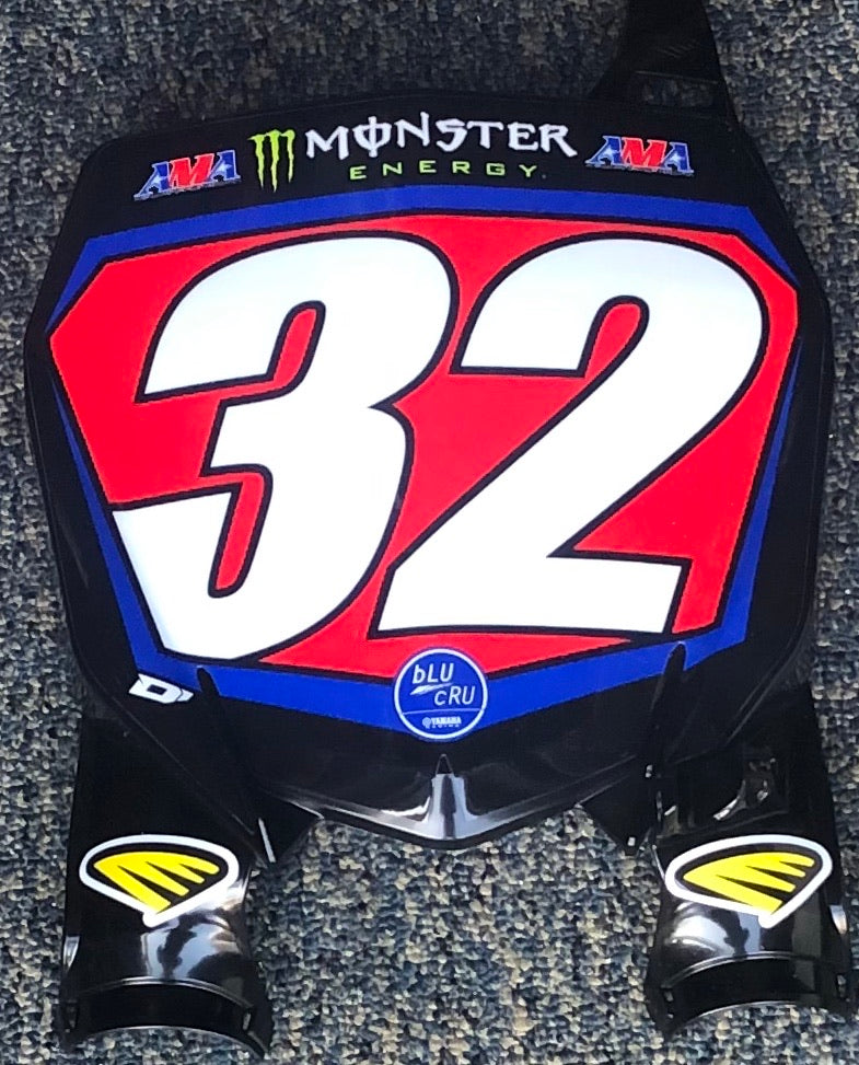 Justin Cooper #32 Star Racing Yamaha Supercross Replica Front Number Plate - RED PLATE