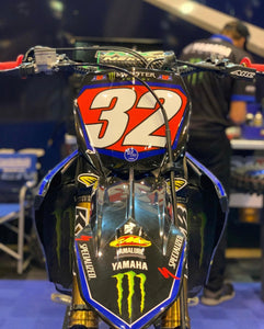 Justin Cooper #32 Star Racing Yamaha Supercross Replica Front Number Plate - RED PLATE