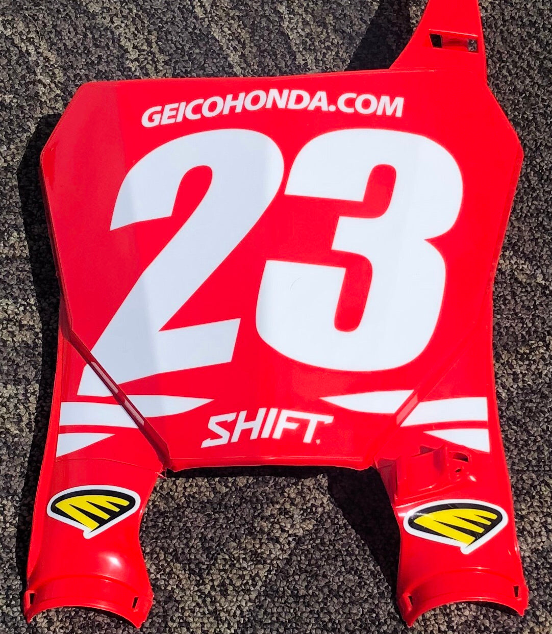 ☆DANGER Plate　　　　　　　　　　　　　　　　　　　　　【数量∞】 Chase Sexton #23 Geico Honda Replica Front Number Plate - Red