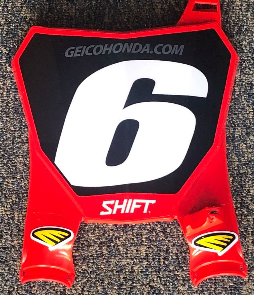 Jeremy Martin #6 Geico Honda Replica Front Number Plate