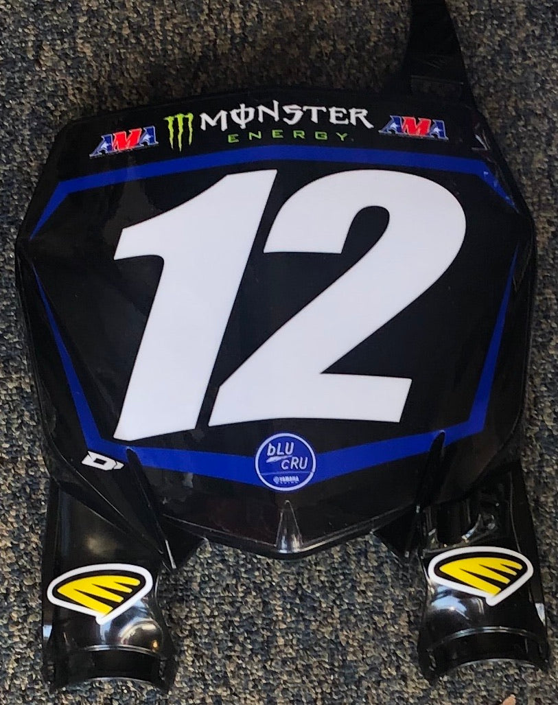 Shane McElrath #12 Star Racing Yamaha Replica Front Number Plate