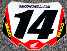 Load image into Gallery viewer, Kevin Windham #14 Geico Honda Replica Front Number Plate Decal Only