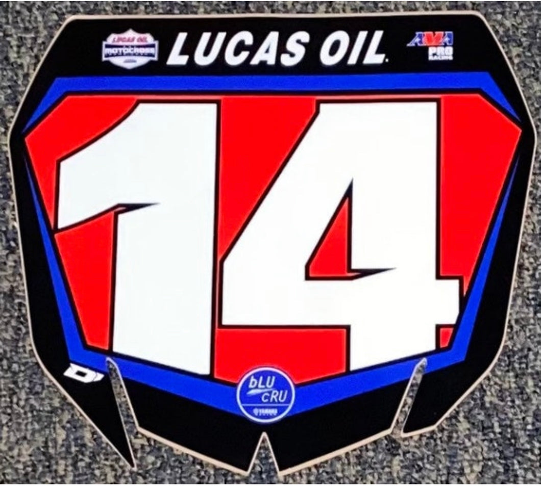 2021 Dylan Ferrandis #14 Yamaha Motocross Replica Front Number Plate Decal Only - Red Plate