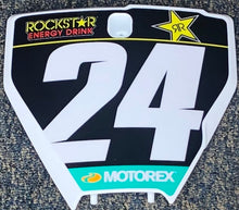 Load image into Gallery viewer, RJ Hampshire #24 Husqvarna Replica Front Number Plate