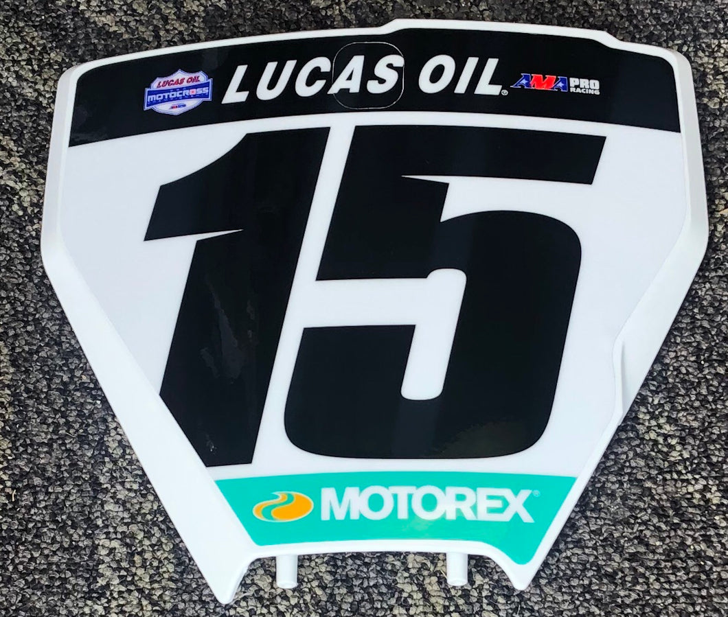 Dean Wilson #15 Husqvarna Lucas Oil Motocross Replica Front Number Plate
