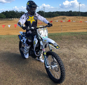 RJ Hampshire #24 Husqvarna Replica Front Number Plate