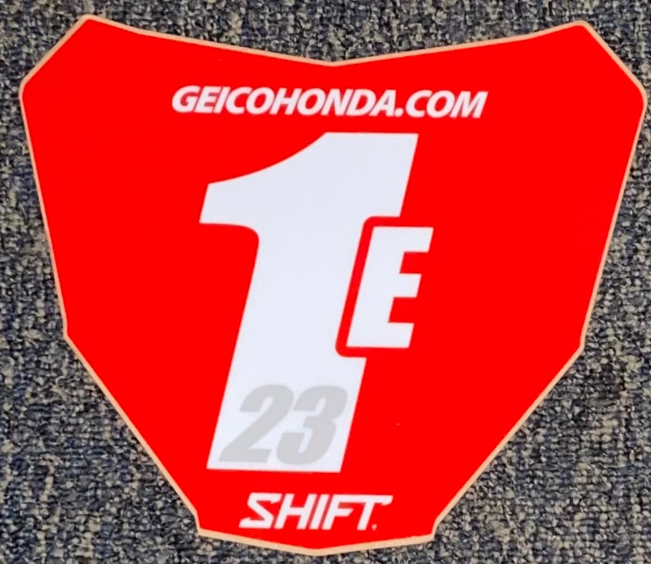 2020 Chase Sexton #1e Geico Honda Replica Front Number Plate Decal