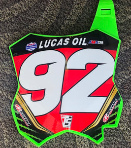 2019 Adam Cianciarulo #92 Pro Circuit Kawasaki Lucas Oil Motocross Replica Front Number Plate - Red Plate