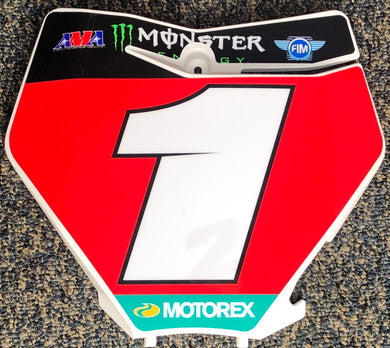 Cooper Webb #1 KTM Replica Front Number Plate - RED PLATE